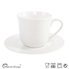 Juego de té de porcelana de 8 oz con diseño en relieve